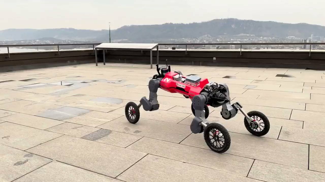 Wheeled, legged quadruped #Robot via @Hana_ElSayyed #AI #ArtificialIntelligence #MI #Robotics #Tech #Technology #Innovation #FutureOfWork #EmergingTech cc: @heinzvhoenen @ronald_vanloon @pbalakrishnarao https://t.co/X2POnfdqZM