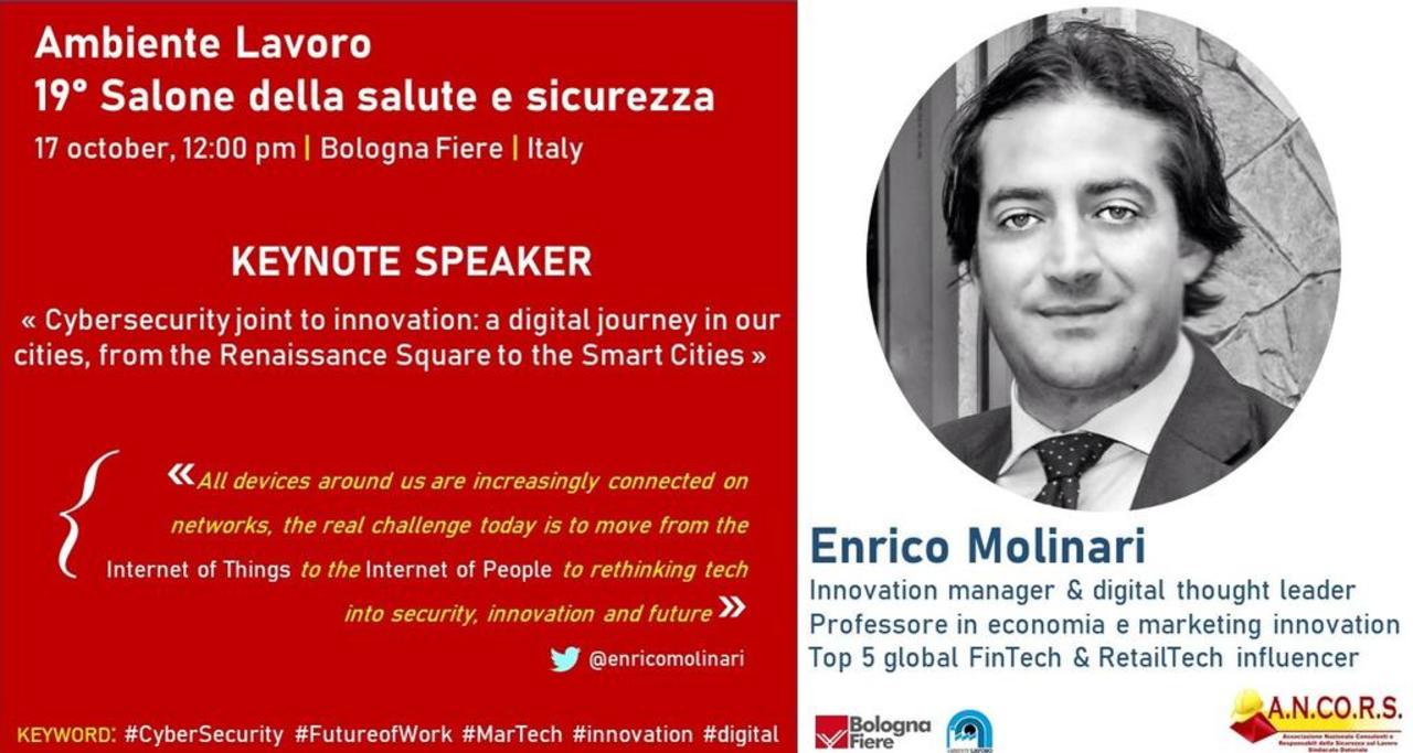 I'm very proud to be keynote speaker tomorrow on #CyberSecurity for #marketing #innovation at @BolognaFiere Forum! #martech #fintech #digital  @MikeQuindazzi @evankirstel @Fisher85M @antgrasso @ingliguori @cybersecboardrm @bobehayes @robmay70 @Xbond49 @IanLJones98 @Julez_Norton https://t.co/yn1WihsNOb