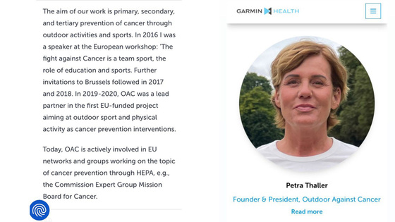 Petra Thaller is invited to speak at Garmin Health Summit on October 28–29, 2021, in Lisbon