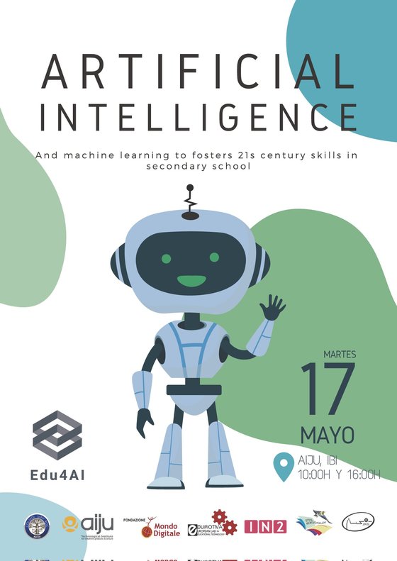 RT @AIJU_Tecnologi: #AIJU celebrará el próximo martes 17 de mayo el evento multiplicador del proyecto @Erasmus_Project #EDU4AI: 2020-1-DE03-KA201-077366, dónde profesores y estudiantes conocerán como dar sus primeros pasos en la #InteligenciaArtificial @fmdigitale @EdumotivaLab @_in2t https://t.co/CoCKhBe0Pa